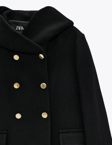 Palton Zara, negru, L