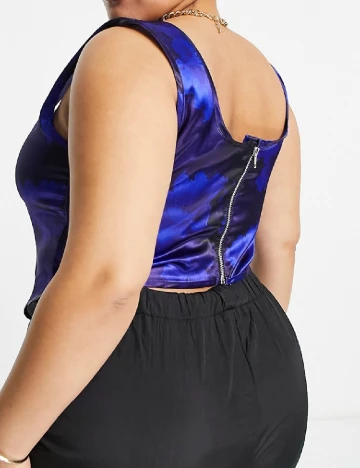 Top Reclaimed Vintage Plus Size, bleumarin