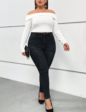
						Top SHEIN CURVE, alb