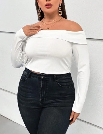 Top SHEIN CURVE, alb
