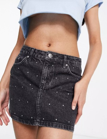 Fusta Miss Selfridge, gri inchis