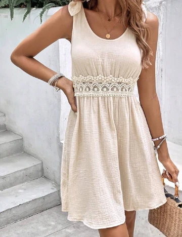 Rochie scurta SHEIN, crem