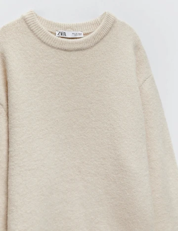 Pulover Zara, crem, S Crem