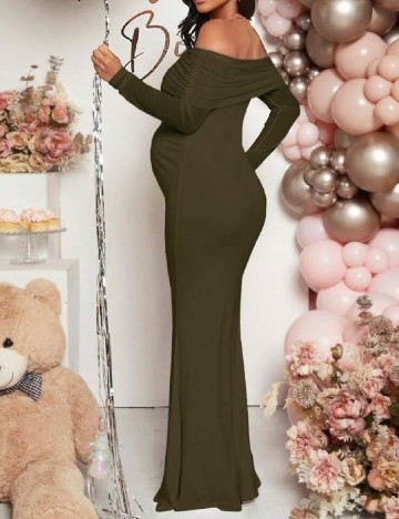 Rochie lunga SHEIN Maternity, verde