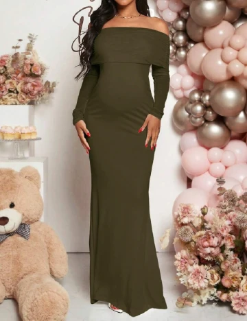 Rochie lunga SHEIN Maternity, verde
