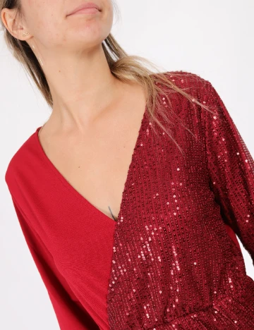 Rochie scurta Ticosa, visiniu