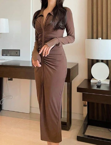 Rochie medie Dazy, maro Maro