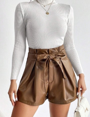 Pantaloni scurti SHEIN, maro