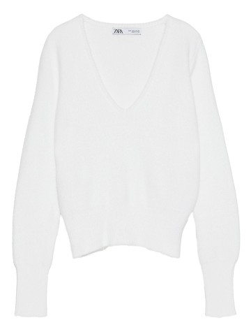 Pulover Zara, alb, S