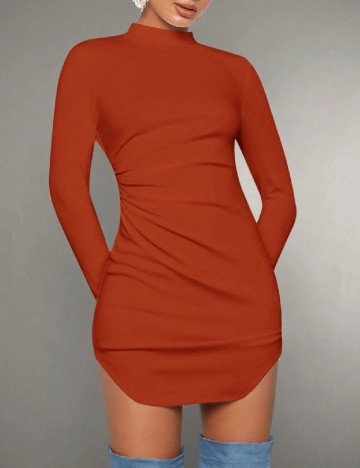 Rochie scurta SHEIN, caramiziu