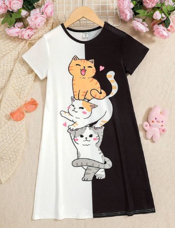 Rochie Shein Kids, alb/negru