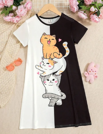 Rochie Shein Kids, alb/negru