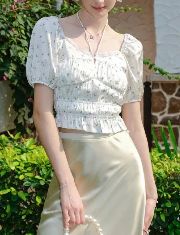 Top SHEIN, ecru