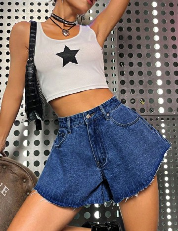 Pantaloni scurti SHEIN, albastru