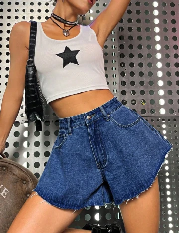 Pantaloni scurti SHEIN, albastru