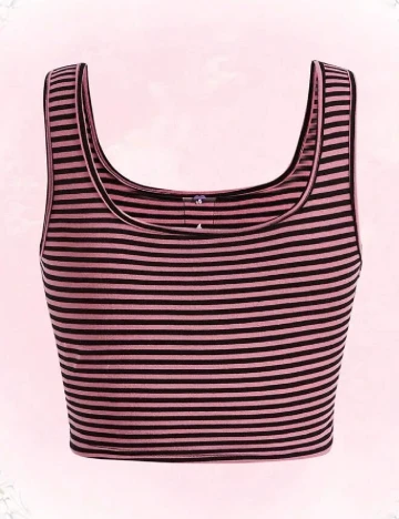 Top Romwe, roz/negru