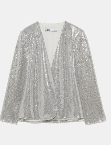 Blazer Zara, argintiu, M