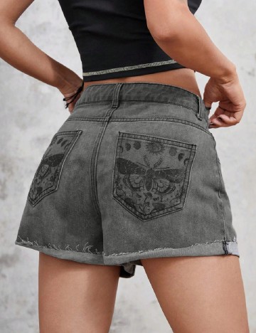 Pantaloni scurti Romwe, gri