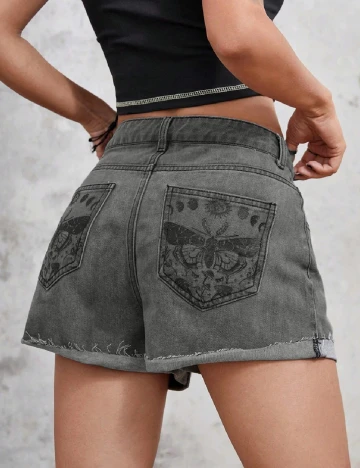 Pantaloni scurti Romwe, gri