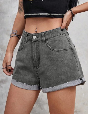 Pantaloni scurti Romwe, gri