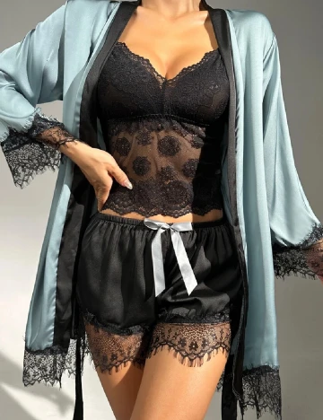 Pijama SHEIN, negru Negru