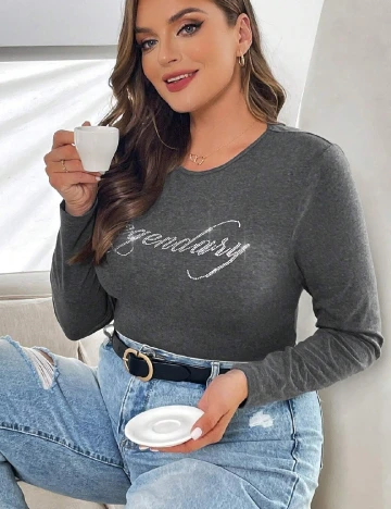 Bluza SHEIN CURVE, gri