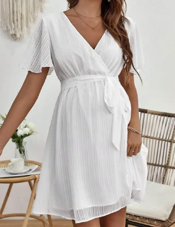 Rochie scurta SHEIN Maternity, alb