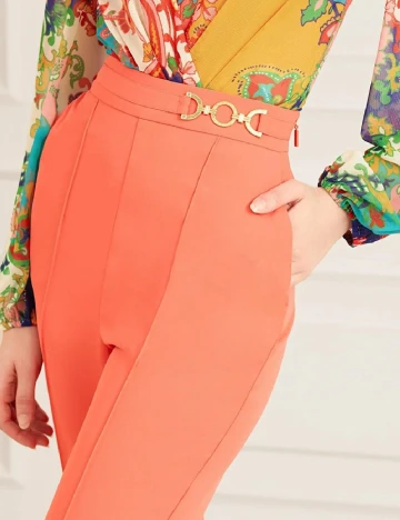 Pantaloni Marciano Guess, portocaliu