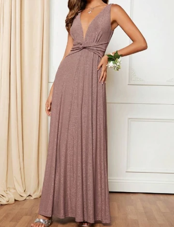 Rochie lunga SHEIN, roz pudra inchis