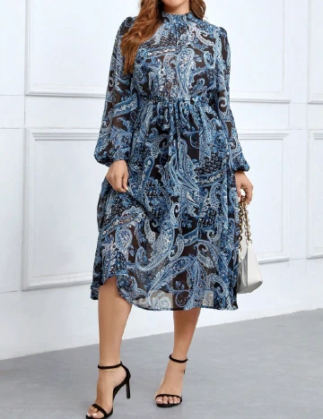 Rochie medie SHEIN CURVE, albastru