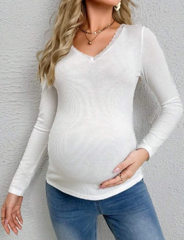 Bluza SHEIN Maternity, alb Alb