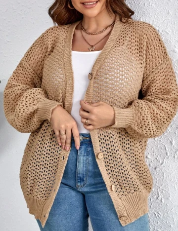 Cardigan SHEIN CURVE, maro