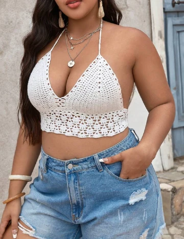 Top SHEIN CURVE, alb