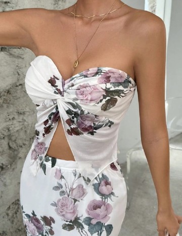 Top SHEIN, floral print