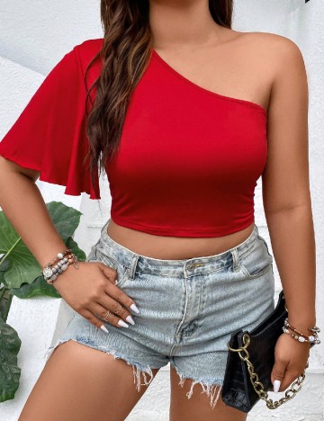 Top SHEIN CURVE, rosu