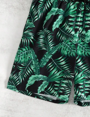 Short de baie Shein Kids, verde