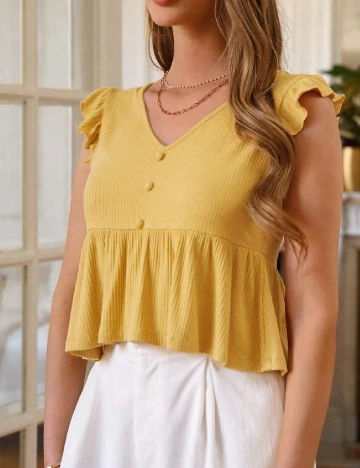 Top SHEIN, galben Galben