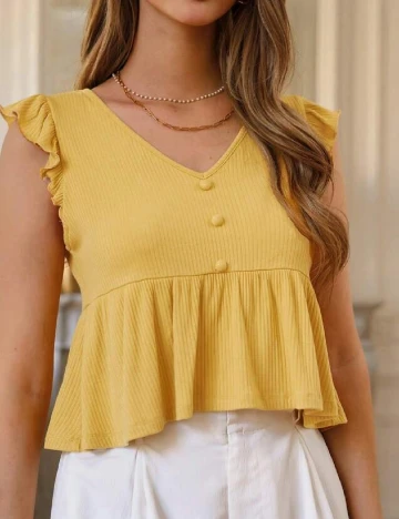 Top SHEIN, galben Galben