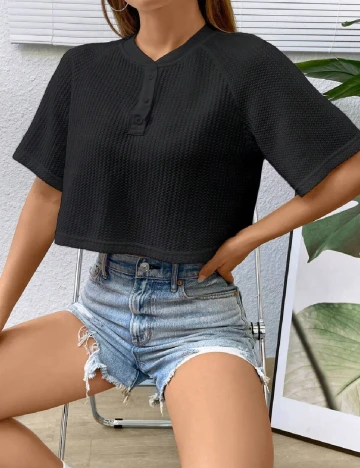 Top SHEIN, negru
