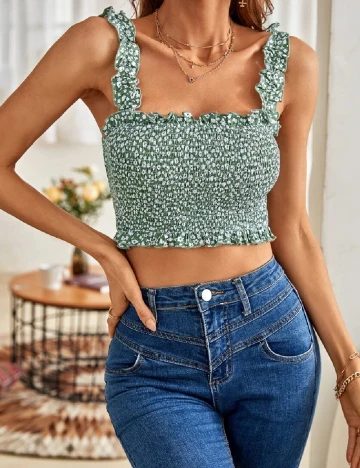 Top SHEIN, verde Verde
