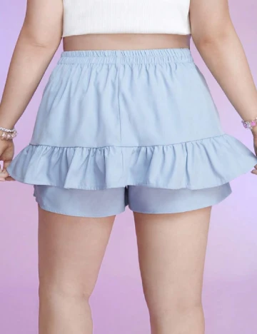 Pantaloni scurti Romwe Plus Size, albastru