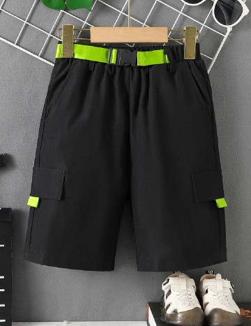 Pantaloni scurti Shein Kids, negru