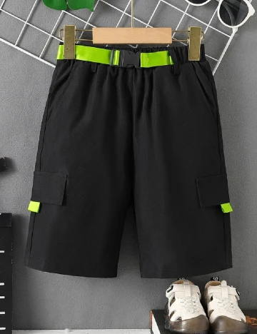 Pantaloni scurti Shein Kids, negru