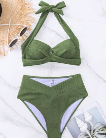 Costum de baie SHEIN, verde