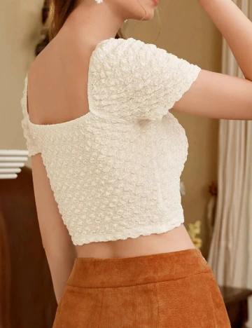 Top SHEIN, alb Alb