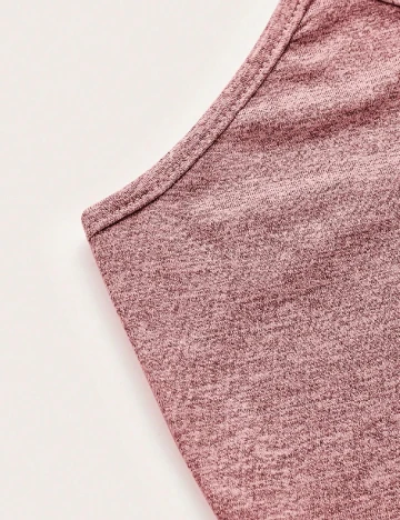 Top SHEIN CURVE, roz pudra inchis