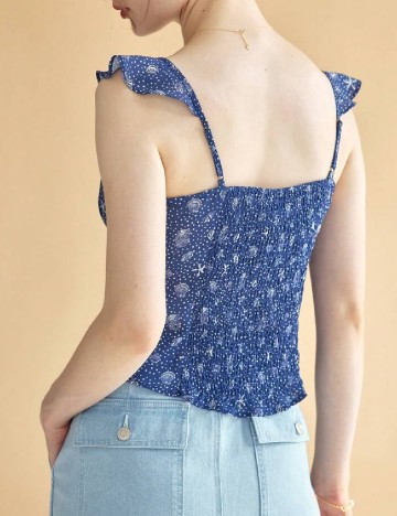 Top Simple Retro, bleumarin