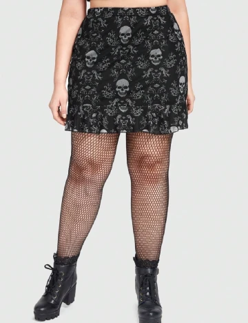 Fusta Romwe Plus Size, negru