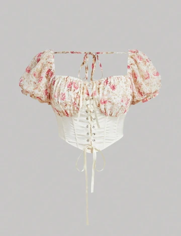 Top SHEIN CURVE, floral