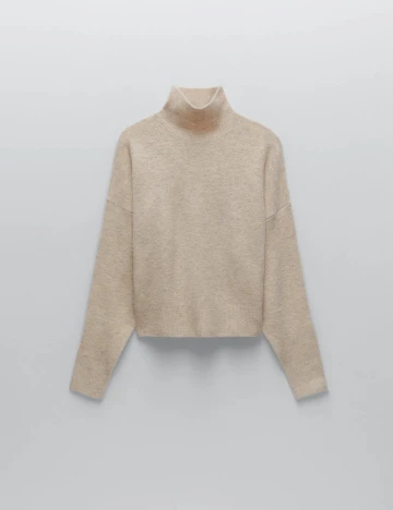 Pulover Zara, crem, S Crem